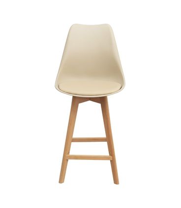 Banqueta Tess PP Fendi Assento Corino Base Madeira - 79403