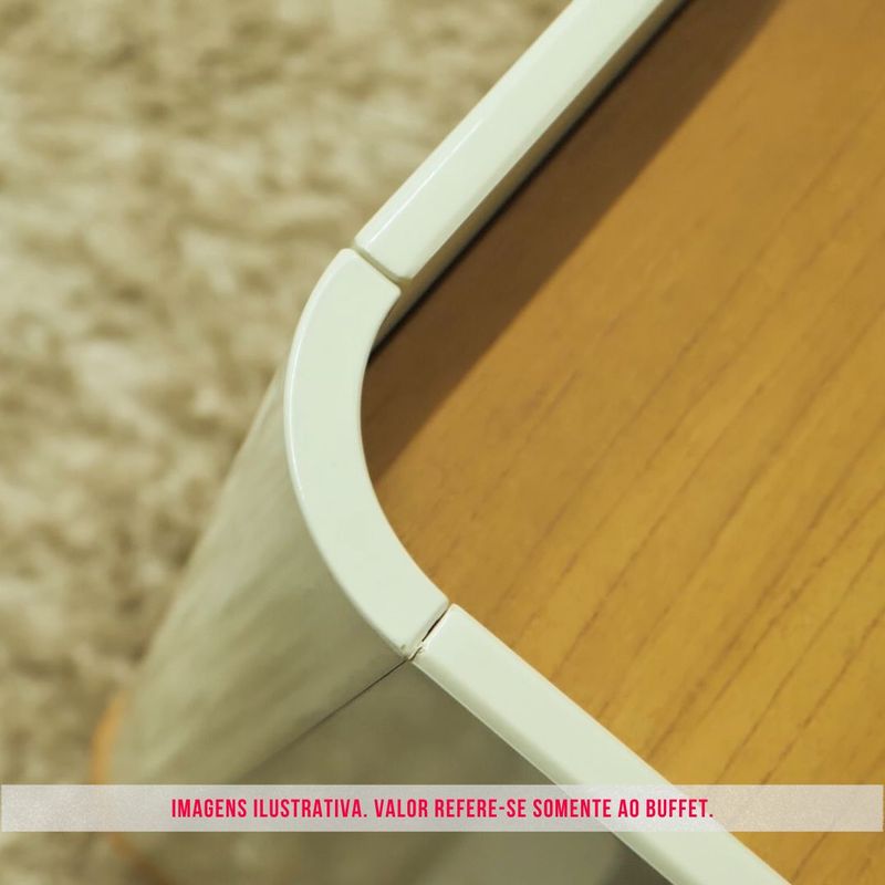 Buffet Crono Cor Off White Com Nature 4 Portas 160cm