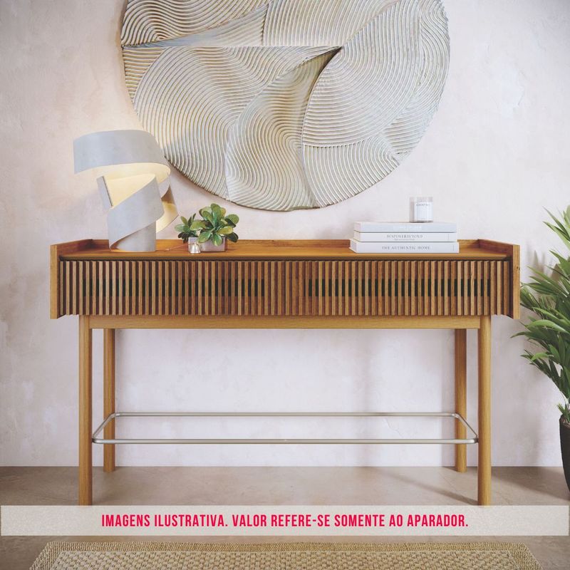 Aparador Abra Ripado Cor Nature 2 Gavetas 140cm - 76913