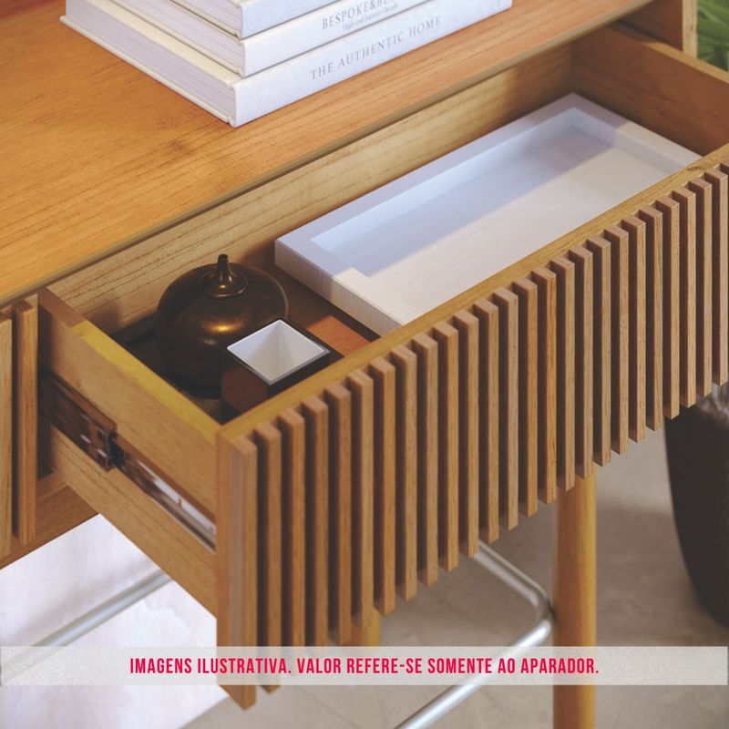 Aparador Abra Ripado Cor Nature 2 Gavetas 140cm - 76913