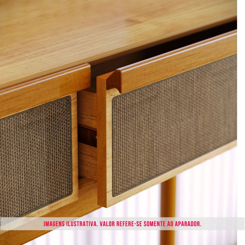 Aparador Abrace Cor Nature Com Tela Sintética 2 Gavetas