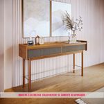 Aparador Abrace Cor Nature Com Tela Sintética 2 Gavetas