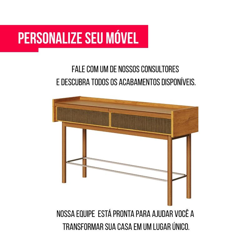 Aparador Abrace Cor Nature Com Tela Sintética 2 Gavetas