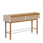 Aparador Abrace Cor Off White Com Nature Tela Sintética