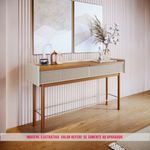 Aparador Abrace Cor Off White Com Nature Tela Sintética