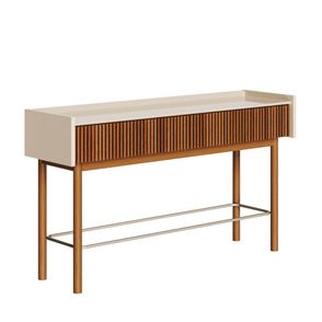 Aparador Abra Ripado Cor Off White 2 Gavetas 140cm - 79423