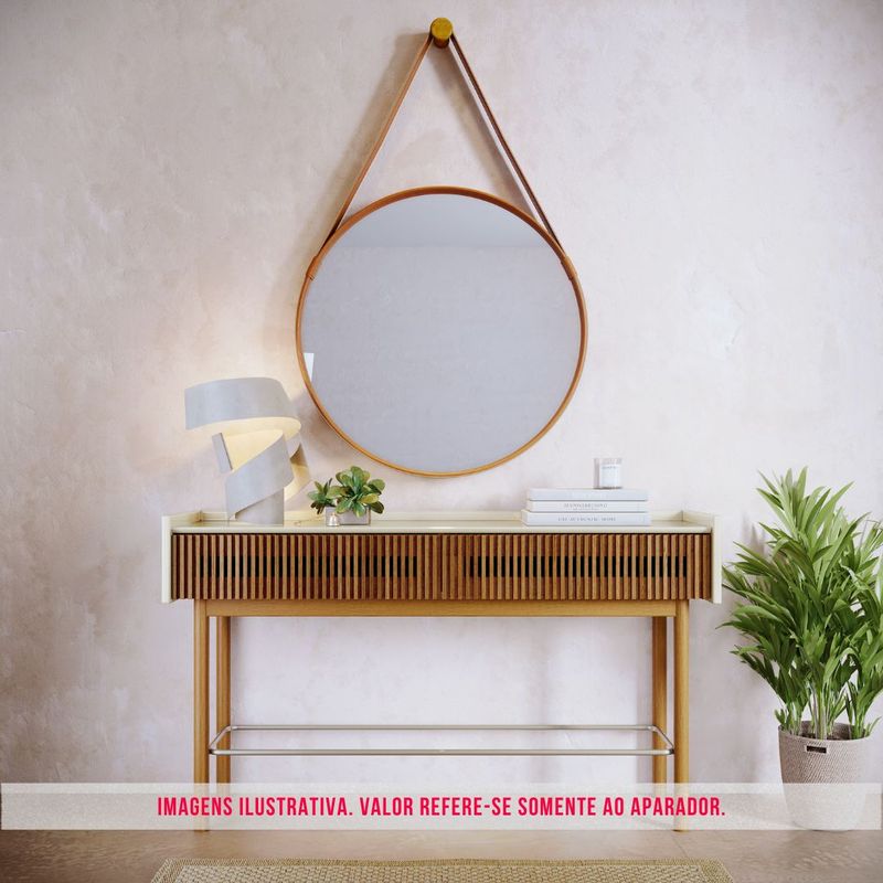 Aparador Abra Ripado Cor Off White 2 Gavetas 140cm