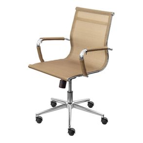 Cadeira Office Eames Baixa Tela Cobre Base Cromada - 16794