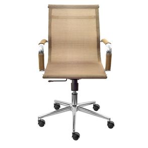 Cadeira Office Eames Baixa Tela Cobre Base Cromada - 16794