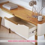 Aparador Crono Cor Off White Com Nature 2 Gavetas 136cm