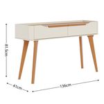 Aparador Crono Cor Off White Com Nature 2 Gavetas 136cm