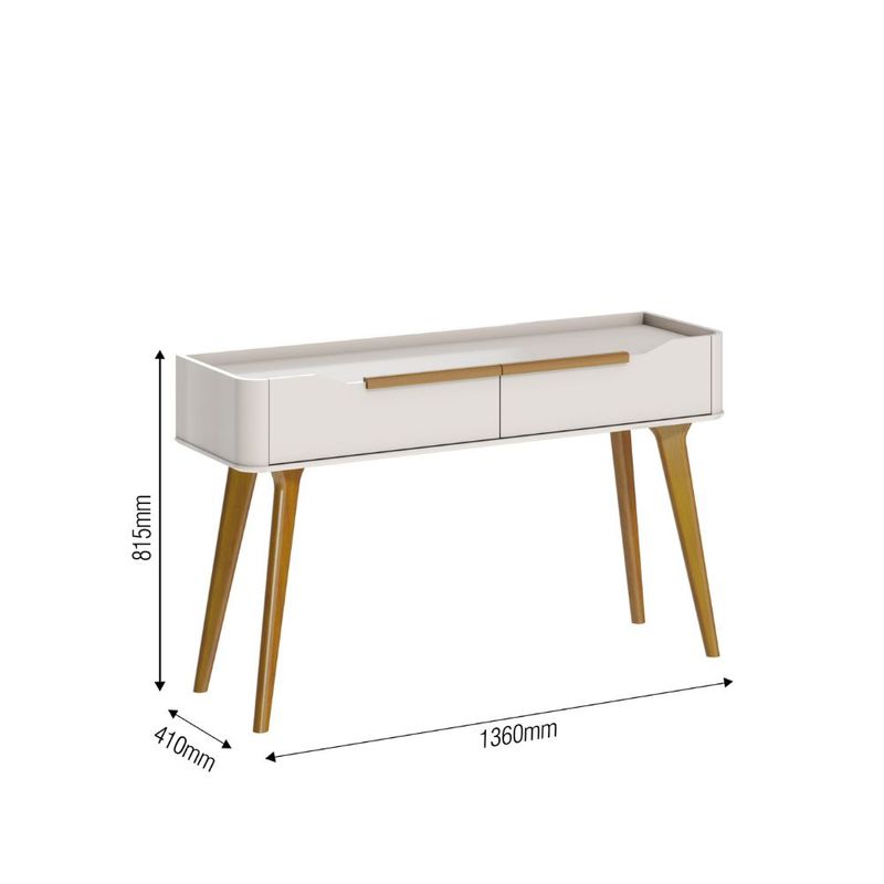 Aparador Crono Cor Off White 2 Gavetas 136cm - 79450