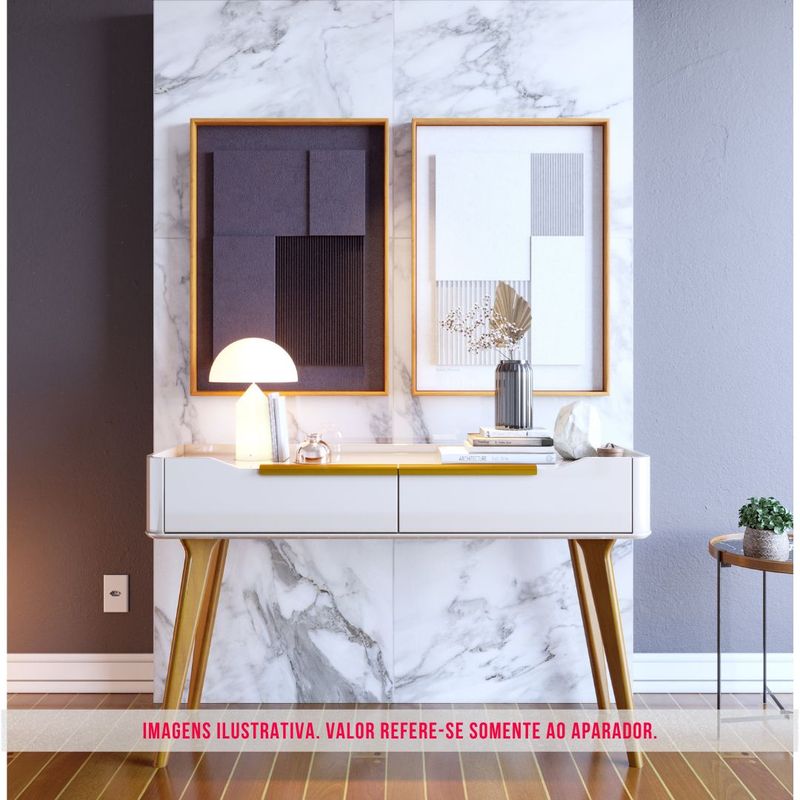 Aparador Crono Cor Off White 2 Gavetas 136cm - 79450