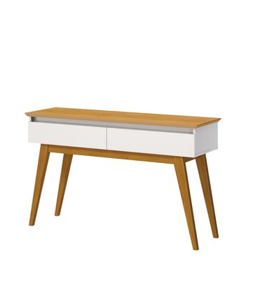 Aparador Estar Cor Off White Com Nature 2 Gavetas 136cm - 79289