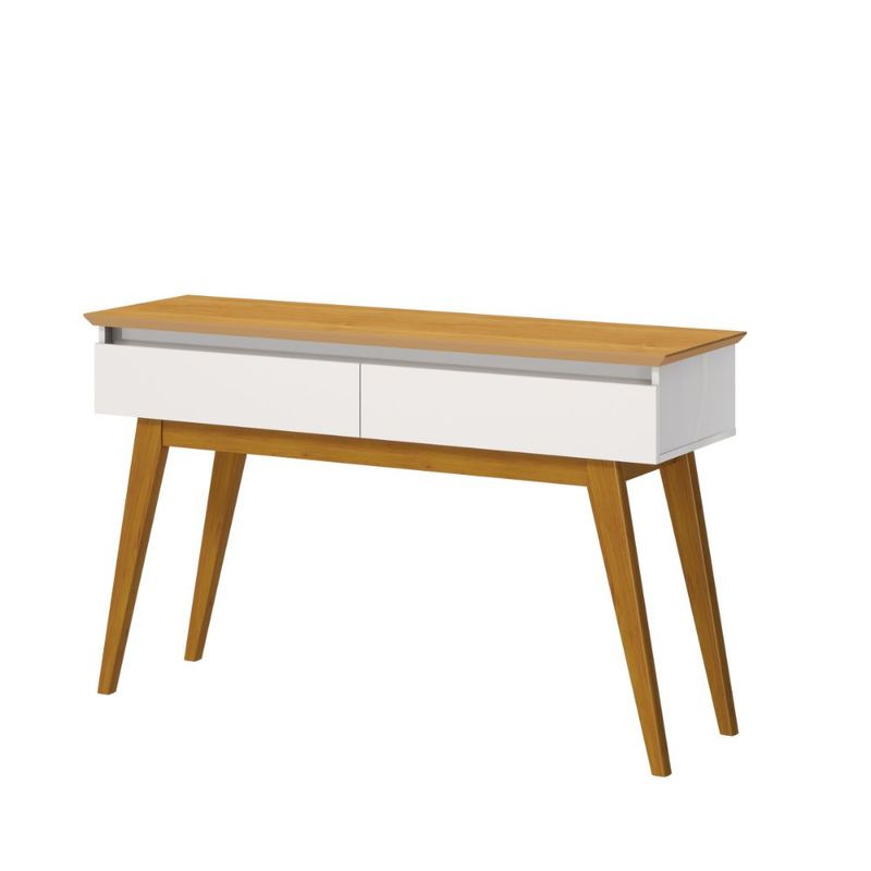 Aparador Estar Cor Off White Com Nature 2 Gavetas 136cm