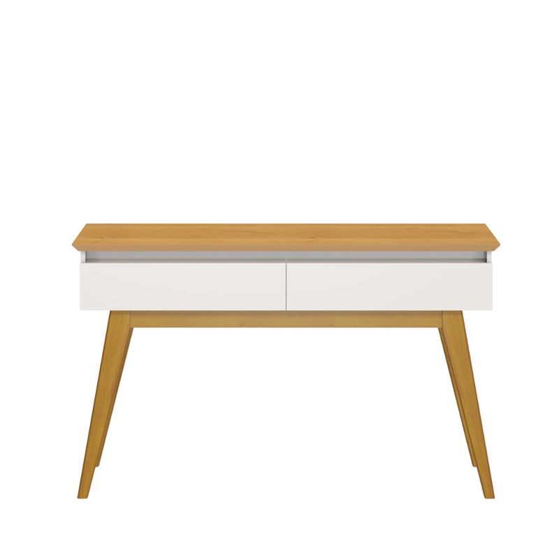 Aparador Estar Cor Off White Com Nature 2 Gavetas 136cm