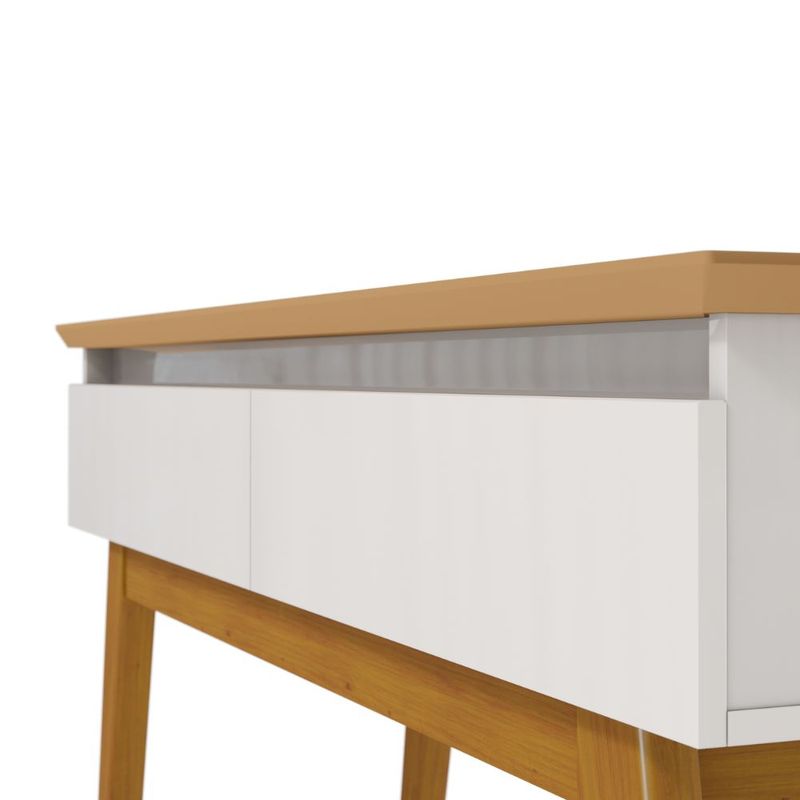 Aparador Estar Cor Off White Com Nature 2 Gavetas 136cm