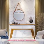 Aparador Estar Cor Off White Com Nature 2 Gavetas 136cm