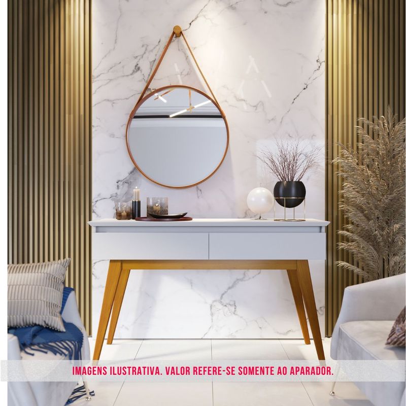 Aparador Estar Cor Off White 2 Gavetas 136cm - 79451