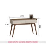 Aparador Estar Cor Off White Com Freijó 2 Gavetas 136cm