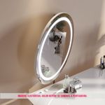 Penteadeira Queen Cor Off White Espelho Led 116cm - 7945