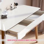 Penteadeira Queen Cor Off White Espelho Led 116cm - 7945