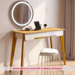 Penteadeira Queen Cor Off White Com Nature Espelho Led