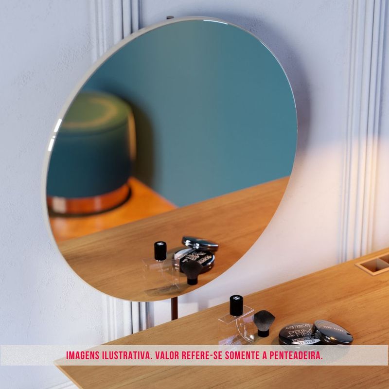 Penteadeira Queen Cor Off White Com Nature Espelho Led