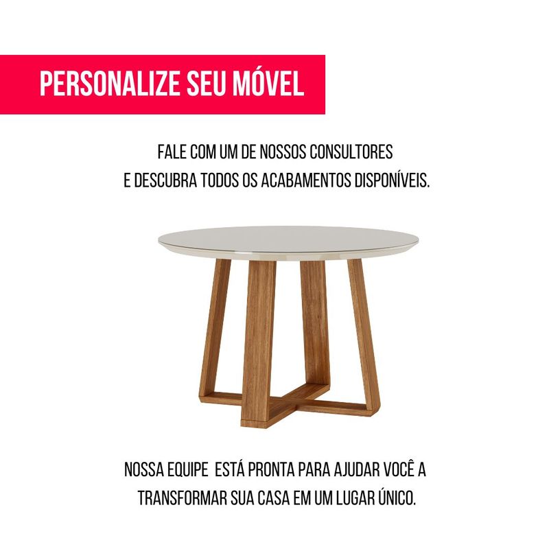 Mesa de Jantar Ondo Off White Com Nature 100cm - 79489