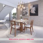 Mesa de Jantar Ondo Off White Com Nature 120cm - 79490