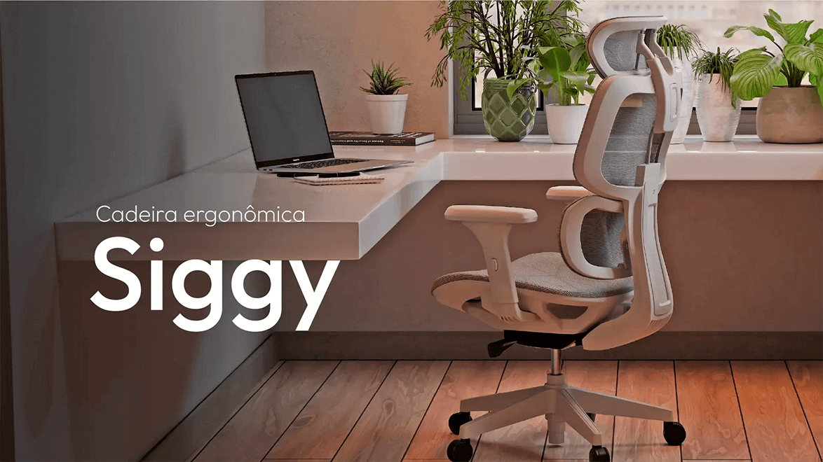 Banner Cadeira Siggy Cinza no ambiente